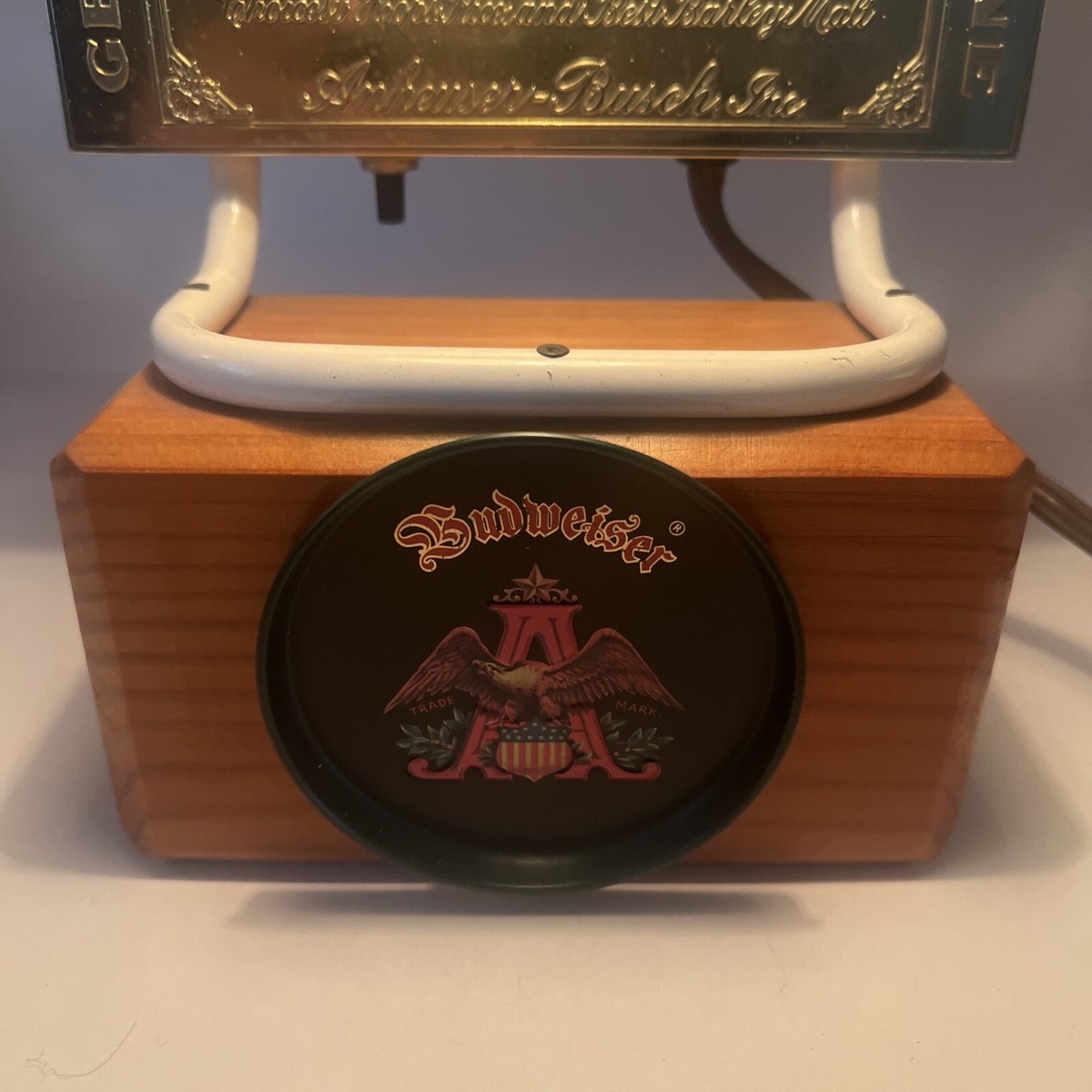 Budweiser ビンテージランプ VTG Budweiser Bar Light - Gold with Red Shade - All Original