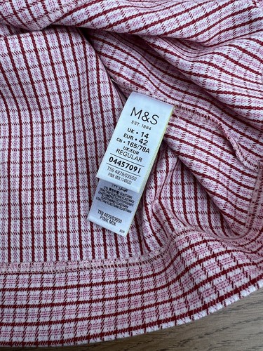 BNWT M&S Pencil Skirt UK 14 Pink Check Formal Business Wiggle Straight - Picture 7 of 10