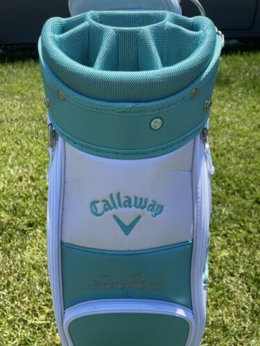 Callaway Solaire 2 borsa da golf bianca blu 9 divisore 7 tasche donna nuovissima - Foto 6 di 14