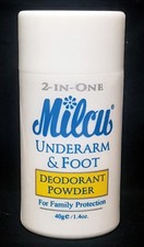 2 bottles MILCU 2 in 1 Underarm & Foot Deodorant Powder 40g and 80g selection
