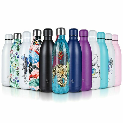 Stainless Steel Water Bottle Double Wall Insulated Vacuum Gym Metal Flask Sports - Picture 11 of 41