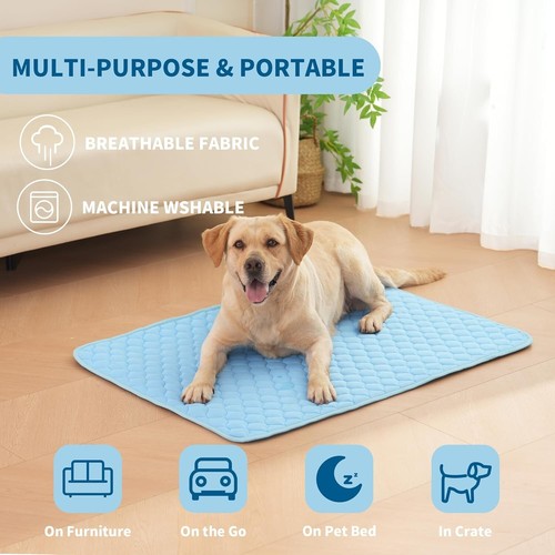 MARUNDA Tappetino di Raffreddamento per Cani Blu Traspirante Lavabile Pad di Raffreddamento 28 x 20 NUOVO Gatto - Foto 2 di 9