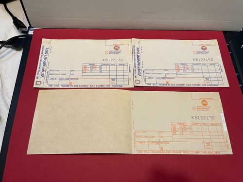 Lot Qty 3 NOS Vintage Gulf Oil Gas Service Station Gasoline  Invoice slip G3 - Picture 2 of 3