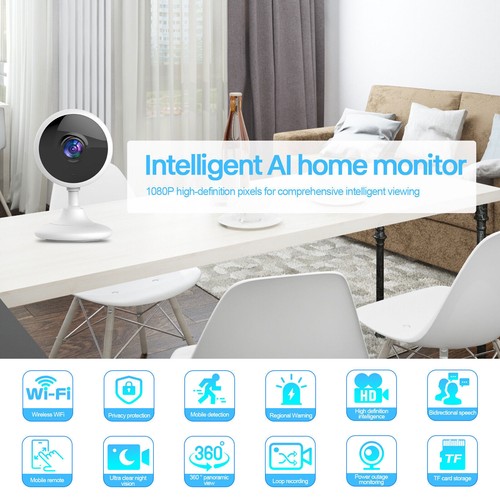 1080P WiFi Wireless Indoor Home Security Camera Night Vision Baby Pet Monitor - Picture 2 of 15