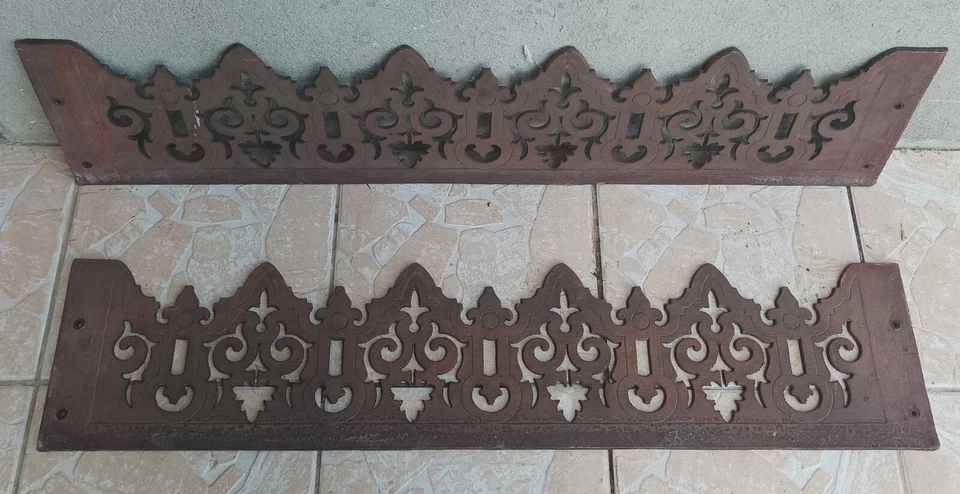 Lot de 2 balconnières garde-corps en fonte 19ème - Photo 2/4