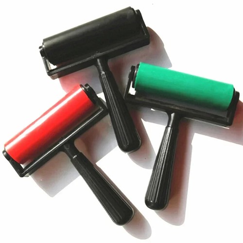 10cm Printmaking Rubber Roller Soft Brayer Craft Projects Ink and Stamping Tools - Picture 6 of 6