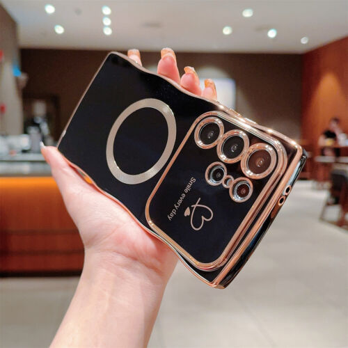 Für Samsung Galaxy S25 Ultra S24 S23 Süße Lockige Welle Rahmen Magnet MagSafe Hülle - Bild 9 von 26