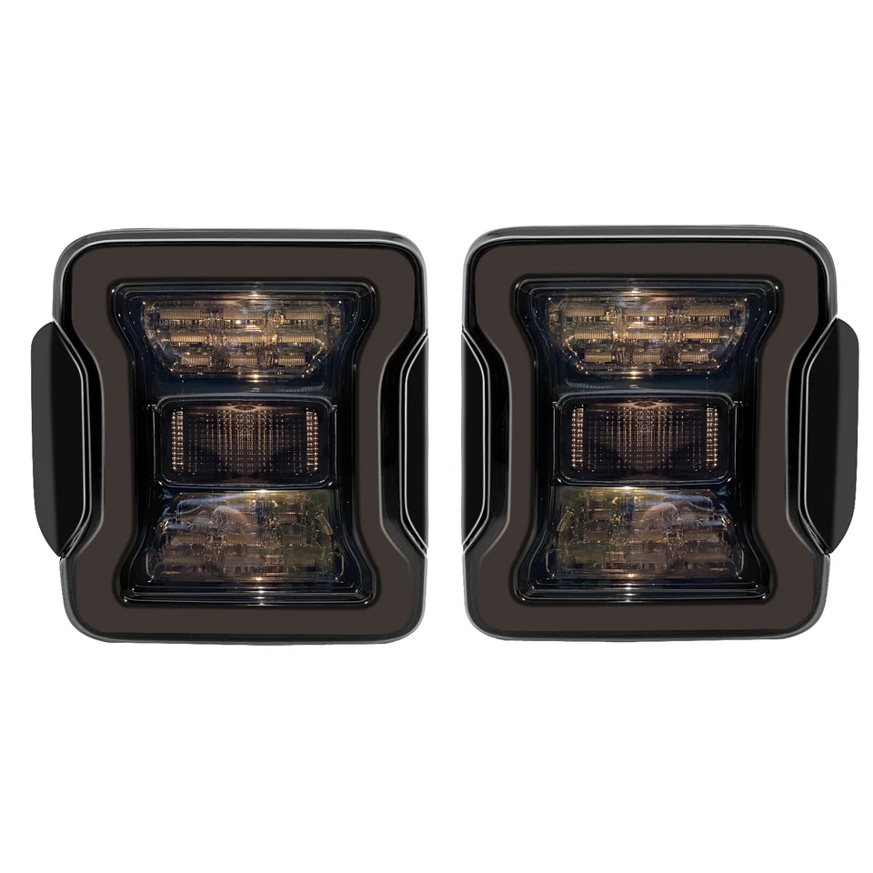 Luces traseras LED para Jeep Wrangler JK 2007-2018 luces de giro traseras ahumadas Foto 2 de 4