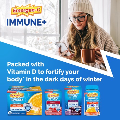 Emergen-C Immune+ Triple Action Immune Support Powder, BetaVia (R), 1000mg Vi... - Picture 2 of 8