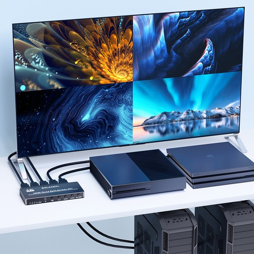 4K HDMI Multiviewer 4X1 HDMI Quad Screen Multi-Viewer 4 in 1 Seamless Switcher - Bild 3 von 7