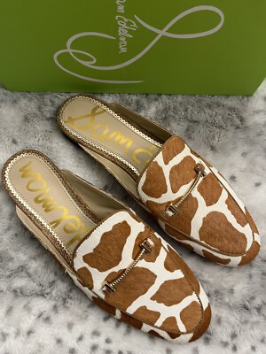SAM EDELMAN LAURNA MULE/ Loafer in GIRAFFE BRAHMA MSRP$160 FIVE
