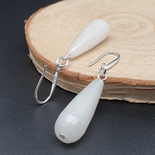 Earrings Teardrop Crystal Dangle Drop Natural Gemstone Chakra Sterling Silver - Picture 92 of 233