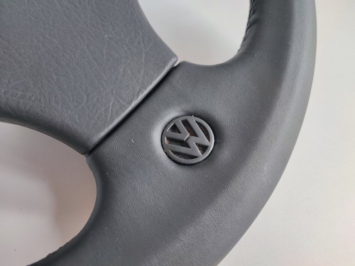 Steering Wheel OEM VW Leather Golf Jetta Coraddo Mk3 Mk2 GTI Rare Sport Vintage - Picture 3 of 12