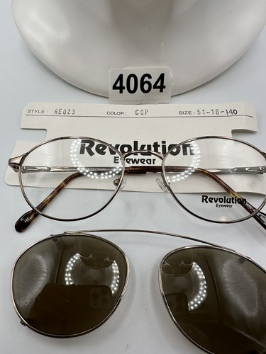 New Vintage Revolution Eyewear With SunShade RE023 Copper 51 18 140 - Picture 5 of 8