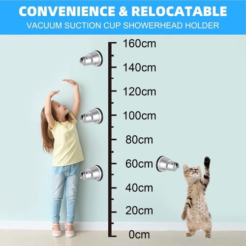 Suction Cup Shower Head Holder, Removable Wall Mount Holder for Bathroom - Picture 7 of 29