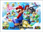 Super Mario Cake Toppers Edible Icing Birthday Cake Gaming Decorations (4 Sizes)