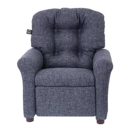 Kids Recliner Chair Traditional Style Toddlers Ages 1-5 Soft Upholstered Gray - Picture 4 of 6