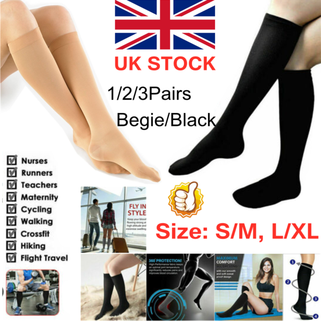 COMPRESSION FLIGHT SOCKS UNISEX MIRACLE TRAVEL ANTI SWELLING FATIGUE DVT SUPPORT COMPRESSION FLIGHT SOCKS UNISEX MIRACLE TRAVEL ANTI SWELLING FATIGUE DVT SUPPORT
