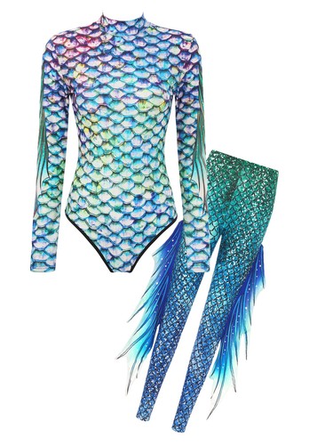 Women Bodysuit Tights Jumpsuit Print Catsuit Sexy Leotard Sheer Bodycon Suit - Picture 37 of 74