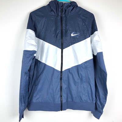 navy blue and white nike jacket