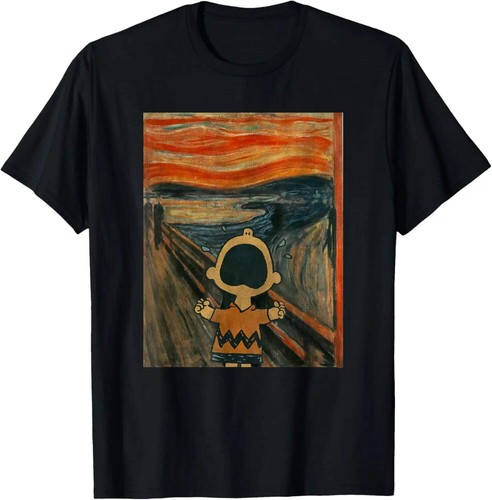 Peanuts Charlie Brown Scream Artsy T-Shirt Tops Tshirt Graphic Tees Women's T-sh - Picture 9 of 24