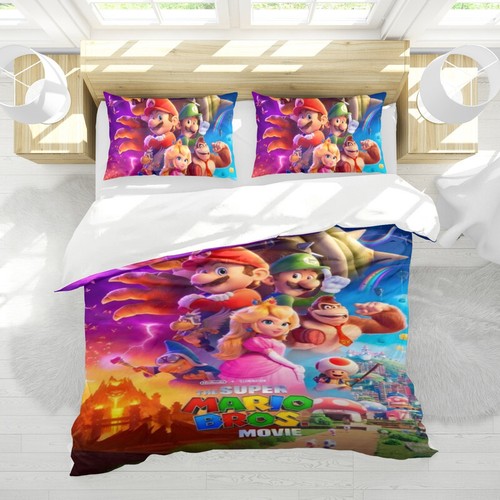 The Super Mario Bros Bett Bettbezug Bettwäsche Sets 3 Stück für Kinder Geschenke - Bild 5 von 6