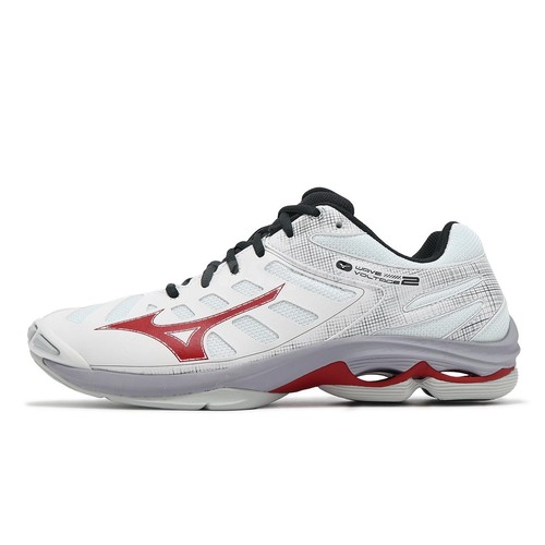 Mizuno Wave Voltage 2 White Red Men Volleyball Sports Shoes V1GA2460-21 - Picture 2 of 8