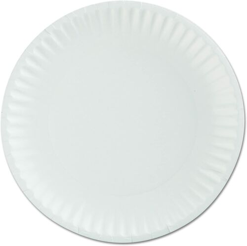 AJM 9" Diameter, 12 pt. Coated Paper Plate | 100/Pack, 10 Pack/Case - Picture 3 of 4