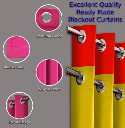 THERMAL BLACKOUT CURTAINS READY MADE EYELET RING TOP ENERGY SAVE+ FREE TIE BACKS - Picture 39 of 78