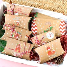 24pcs Countdown To Christmas Advent Calendar Kraft Pillow Box Holiday Pouch NEW