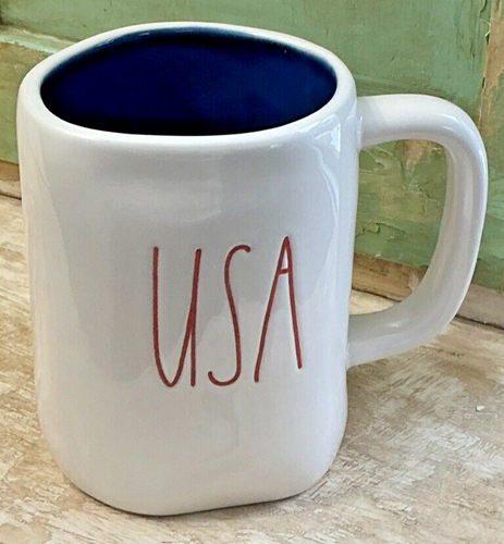 Rae Dunn  "USA" Off White Mug by Magenta - Classic Imperfect Perfection - Picture 1 of 6