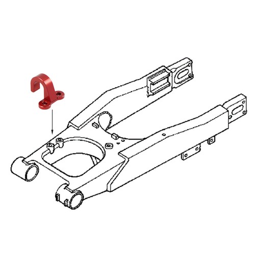NICECNC Rear Brake Line Hose Clamp Guide For Honda XR650R XR 650 R 2000-2007 Red - Picture 2 of 6