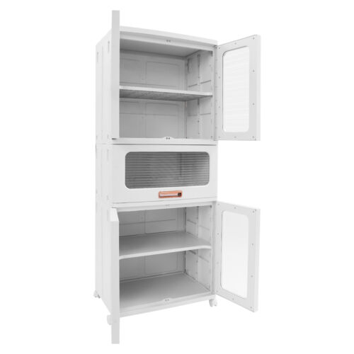 Storage Bins with Lids and Doors Collapsible Storage Cabinet with Wheels - Picture 12 of 22