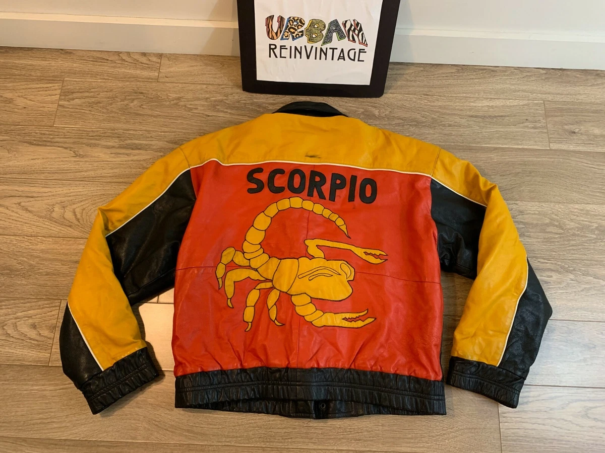 VTG 80S SCORPIO CUSTOM LEATHER JACKET SZ L SUPREME OVO DAPPER DAN