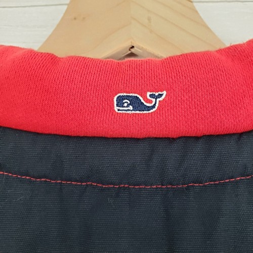 Vineyard Vines Viertelreißverschluss gepolsterte Schulter rot Pullover Sweatshirt Größe Large - Bild 8 von 14