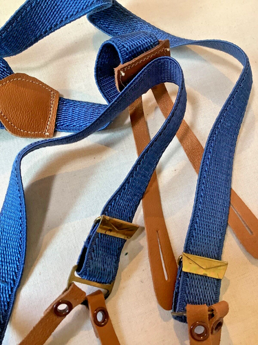 vintage Braces elastic Suspenders button Rockabilly swing 40s Bluegrass skinny - Picture 5 of 6