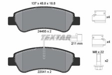 TEXTAR 2446503 Brake Pad Set, disc brake for ,CITROEN,FIAT,PEUGEOT,RAM