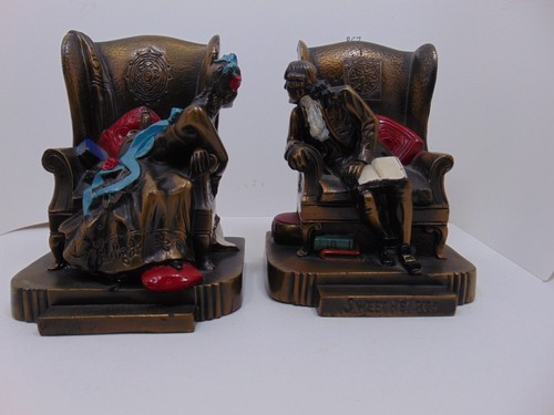 K & O VINTAGE 1930s BRONZE BOOKENDS SWEET HEARTS RISQUE , CAST METAL COLORIZED - Picture 11 of 19