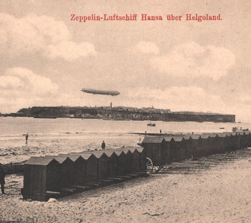 HELIGOLAND WK1 Postkarte ZEPPELIN Luftschiff *HANSA* Militär 1916 Feldpost MA775 - Bild 2 von 14