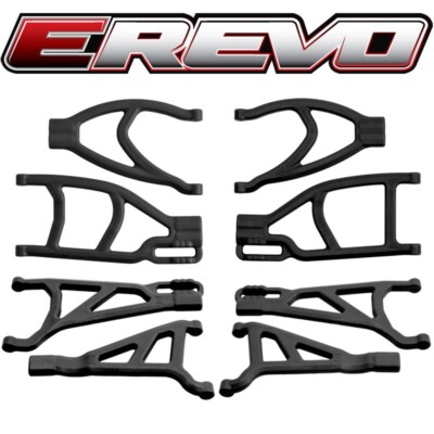RPM Black Complete Suspension A-Arm Set for Traxxas E-Revo 2.0 VXL Brushless