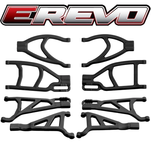 RPM Black Complete Suspension A-Arm Set for Traxxas E-Revo 2.0 VXL Brushless