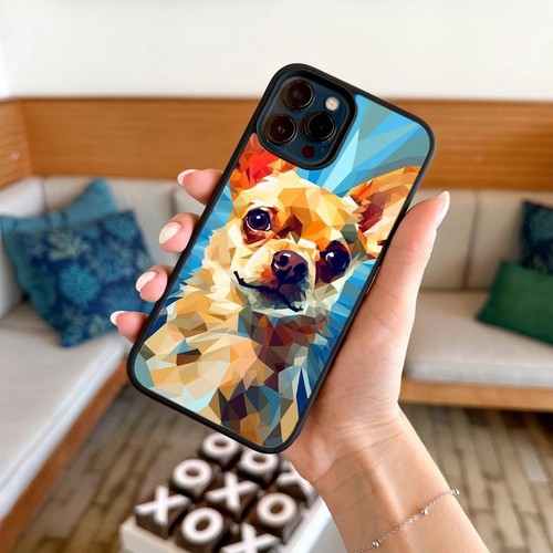 For iPhone 6 7 8 11 12 13 14 15 pro max Cases neon chihuahua design - Picture 12 of 25