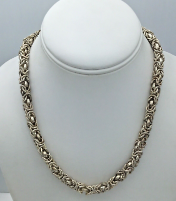 Sterling Silver Byzantine Chain Necklace 24” Length | eBay