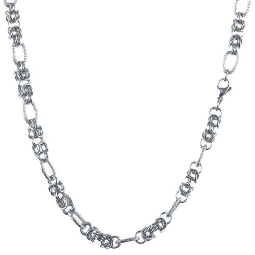Collana Catena Uomo Argento Acciaio Inox Choker 7mm Spessa Catena a Maglia - Foto 7 di 8