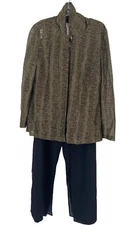 Joseph Ribkoff 3pc Set 10 Gold Metallic Black Wide Leg Cocktail Party Wedding