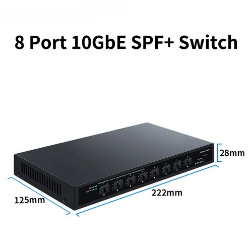 10Gbe SFP+ Ethernet Switch 8 Port 10000Mbps Optical SFP+ Network Switch Plu - 第 7/7 張圖片