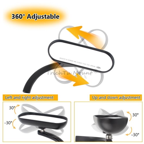 Universal Matte Black Oval Rearview Mirrors W/bolts Fit For Harley Honda Suzuki - Bild 7 von 17