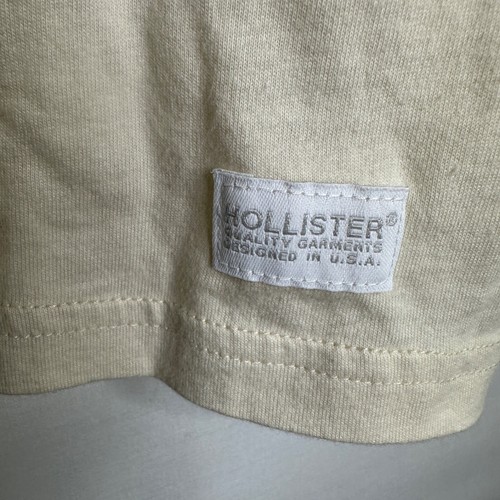 Hollister Tee Shirt Men's Size S Beige/White 2 Color Split Sewn Oversized Fit - Picture 8 of 12