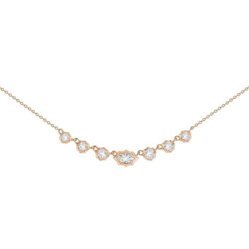 Small 0.70CT Marquise & Round cut VS1 Lab Grown Diamond 10k solid gold Necklace - Picture 3 of 9
