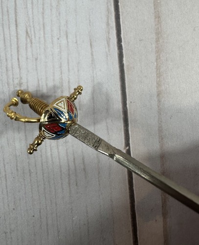 Vintage Toledo Spain cocktail sword, brass - Picture 4 of 7